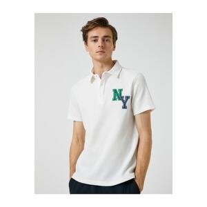 Koton 3sam10011mk 999 Black Men's Polyester Jersey Polo Neck T-shirt