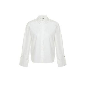 Trendyol Ecru Stone Button Detailed Woven Shirt