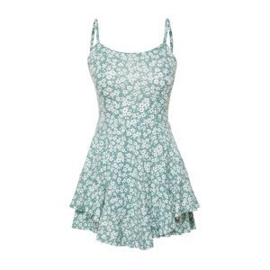 Trendyol Mint Floral Printed Strappy Flounce Mini Jumpsuit With Shorts