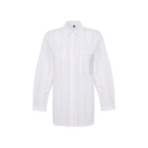 Trendyol Pink Striped Roll Up Sleeve Detail Oversize/Wide Fit Woven Shirt