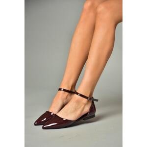 Fox Shoes S726299608 Burgundy Patent Leather Women's Flats