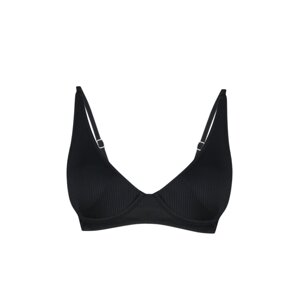 Trendyol Black Balconet Push Up Textured Bikini Top