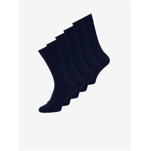 Sada pěti párů pánských ponožek v tmavě modré barvě Jack & Jones  - Pánské