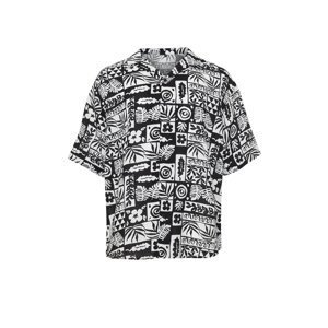 Trendyol Black Oversize Fit 100% Viscose Patterned Short Sleeve Flowy Summer Shirt