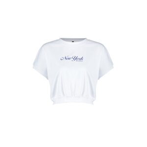 Trendyol White 100% Cotton Premium Motto Printed Knitted T-Shirt