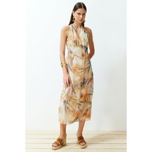 Trendyol Limited Edition Multicolor Maxi Woven Dress with Accessory Detail