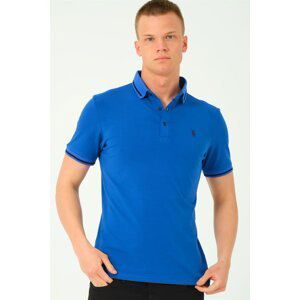 T8586 DEWBERRY MEN'S POLO NECK T-SHIRT-SAX-2