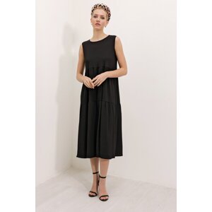 Bigdart 2448 Zero Sleeve Long Knitted Dress - Black