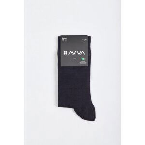 Avva Men's Navy Blue Crewneck Socks