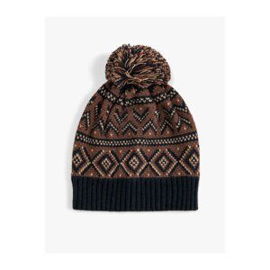 Koton Knitted Beret Ethnic Patterned with Pompom Detail