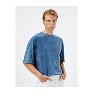 Koton Basic T-Shirt Washed Crew Neck Short Sleeve Cotton