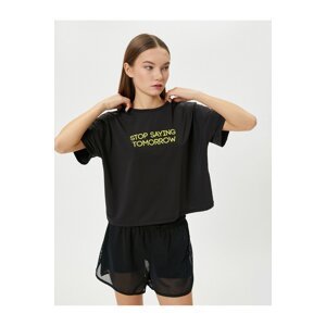 Koton Printed Sports T-Shirt Short Sleeve Crew Neck