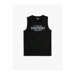 Koton Athletic Tank Top Relaxed Fit Slogan Printed Crew Neck