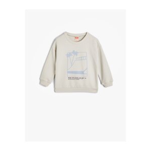 Koton Sweatshirt Summer Theme Printed Long Sleeve Crew Neck Cotton