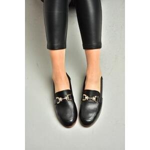 Fox Shoes S944037903 Black Genuine Leather Women's Flats