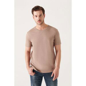 Avva Men's Mink Ultrasoft Crew Neck Plain Standard Fit Regular Fit Modal T-shirt