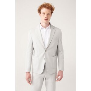 Avva Men's Gray Bi-stretch Unlined Double Slit Jacket