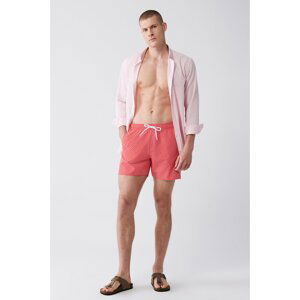 Avva Men's Red-white Quick Dry Printed Standard Size Swimwear Marine Shorts