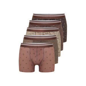 Trendyol 5-Pack Brown Minimal Printed Cotton Boxer