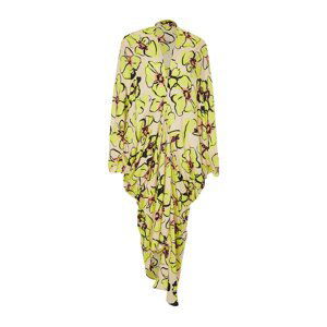 Trendyol Floral Pattern Wide Fit Maxi Woven Draped Beach Dress