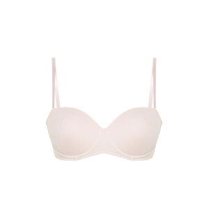 Trendyol Curve Light Pink Ribbed Strapless Bra