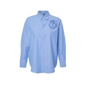 Trendyol Blue Limited Edition Striped Rose Detailed Woven Shirt