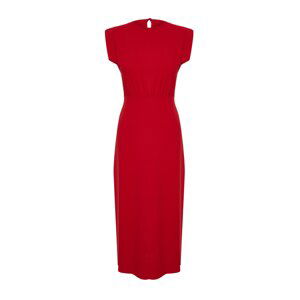 Trendyol Red A-line Crew Neck Sleeveless Aerobin Midi Woven Dress