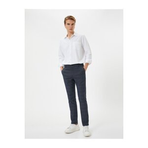 Koton Fabric Trousers Patterned Slim Fit Buttoned Pocket Detailed