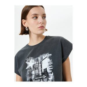 Koton Printed T-Shirt Short Sleeve Crew Neck Cotton Standard Fit