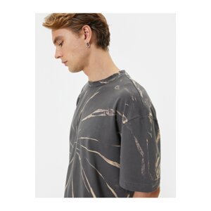 Koton Oversize T-Shirt Abstract Printed Crew Neck Short Sleeve