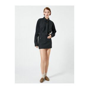 Koton Mini Skirt Pocket Detailed Buttoned Zipper High Waist