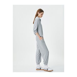 Koton Jogger Sweatpants Laced Waist Pocket Detailed Ribbed Viscose