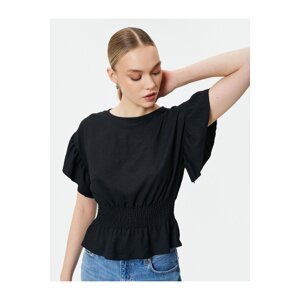 Koton Short Sleeve Blouse Gimped Frilly