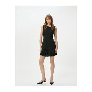 Koton Mini Pleated Dress Crew Neck Sleeveless