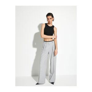 Koton Palazzo Trousers Wide Leg Normal Waist Viscose Blended