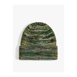 Koton Acrylic Knitted Beret Multicolored with Folding Detail