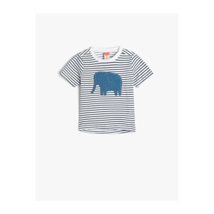 Koton T-Shirt Short Sleeve Crew Neck Elephant Printed Cotton