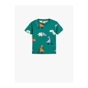 Koton T-Shirt Short Sleeve Crew Neck Dinosaur Graphic Printed Cotton