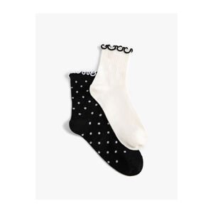 Koton Polka Dot 2-Pack Socks Set with Frill Detailed