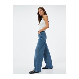 Koton Wide Leg Jeans Standard Waist Pocket Cotton - Bianca Wide Leg Jeans