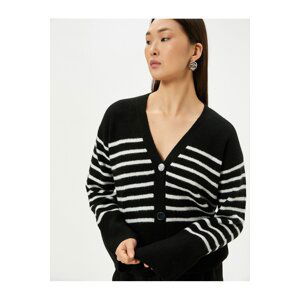 Koton V-Neck Cardigan Buttoned Knit