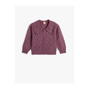 Koton Knit Cardigan Shirt Collar Button Closure