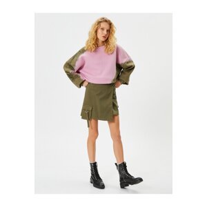 Koton Double Breasted Cargo Mini Skirt Cotton Pocket Detailed