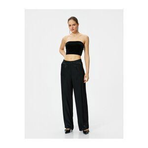 Koton Strapless Velvet Crop Top