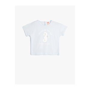 Koton T-Shirt Short Sleeve Crew Neck Seahorse Printed Cotton