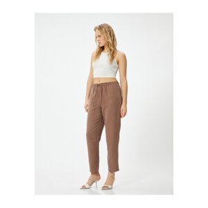 Koton Carrot Trousers Laced Waist Modal Blended