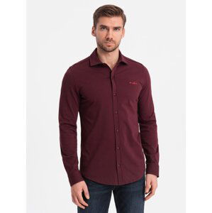 Ombre Men's cotton single jersey knit REGULAR shirt - maroon