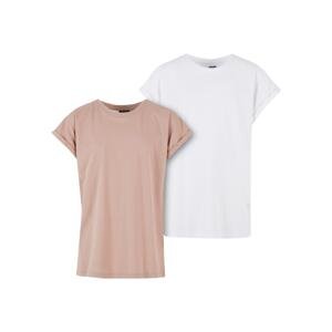 Dívčí tričko Extended Shoulder Tee - 2 Pack bílé+růžové