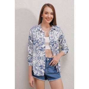 Bigdart 3721 Graphic Pattern Shirt - Light Blue