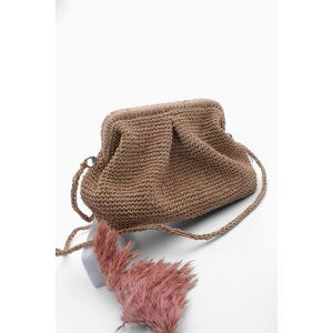 Marjin Women's Handmade Knitted Shoulder Bag Fayer Natural